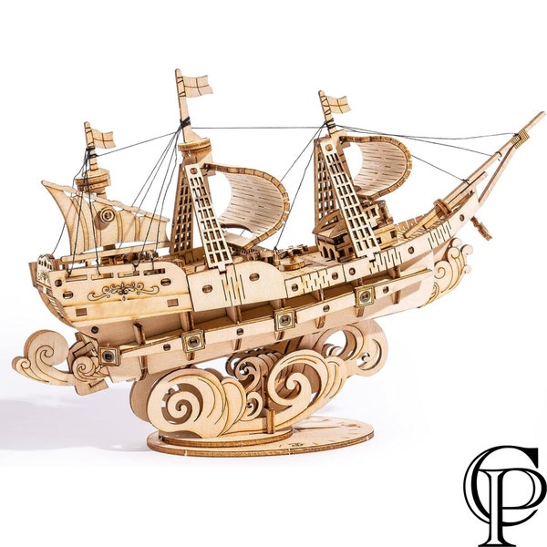 Segelschiff 3D Holzpuzzle für Kinder und Erwachsene
