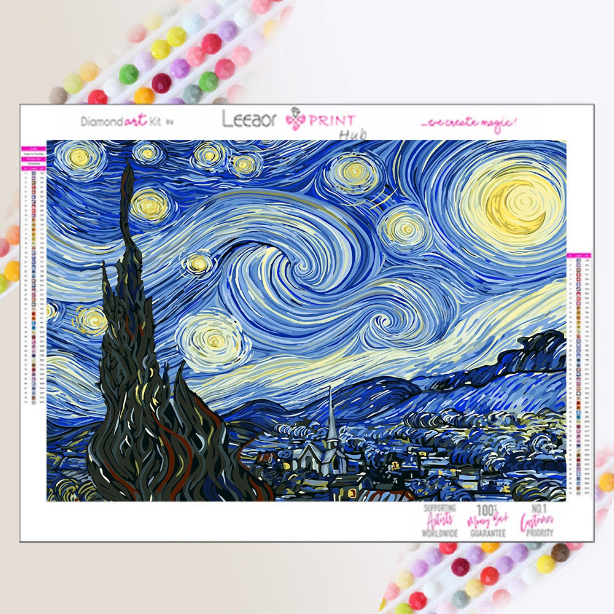 Kit De Pintura Con Diamantes 5d Van Gogh La Noche Estrell