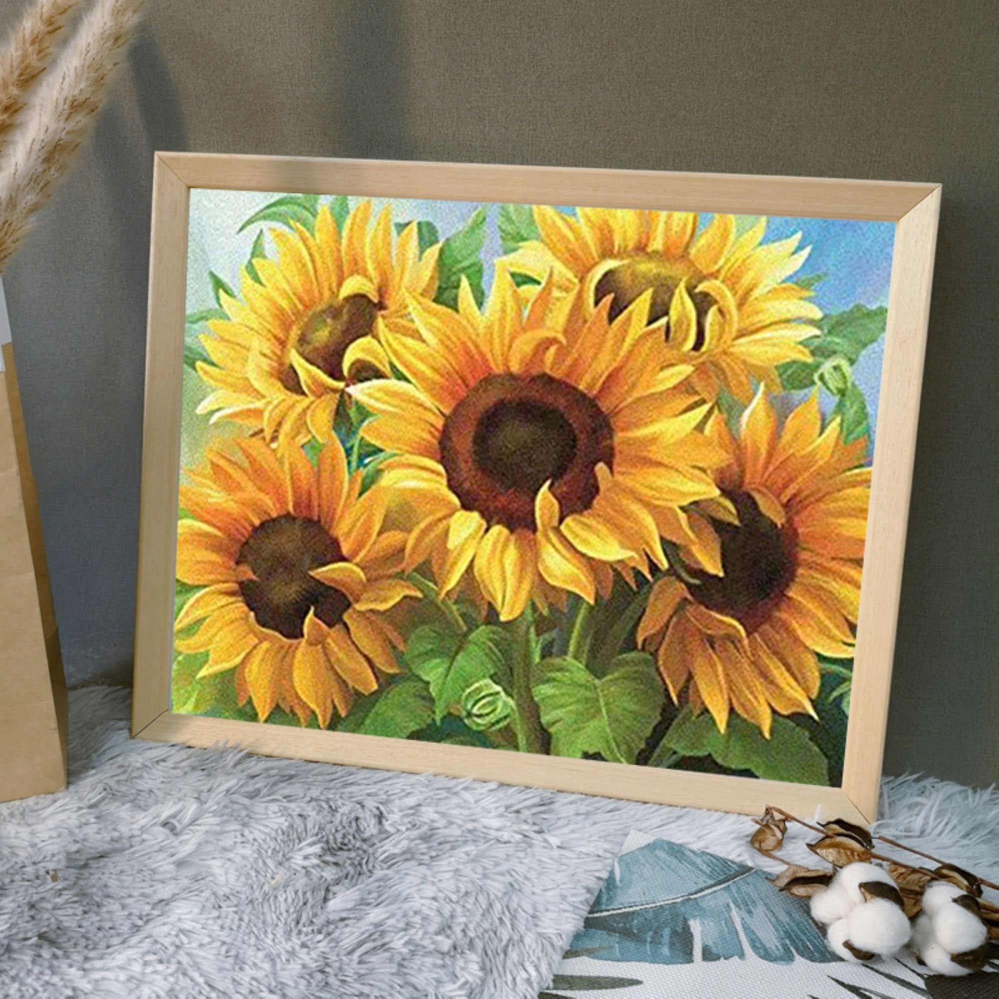 NSUAJOF DIY Sunflower in Vase Diamond Painting Kit for Beginners 5D Full  Circle Diamond Art Kit for Room Wall Decor Gifts 12 * 18 inches