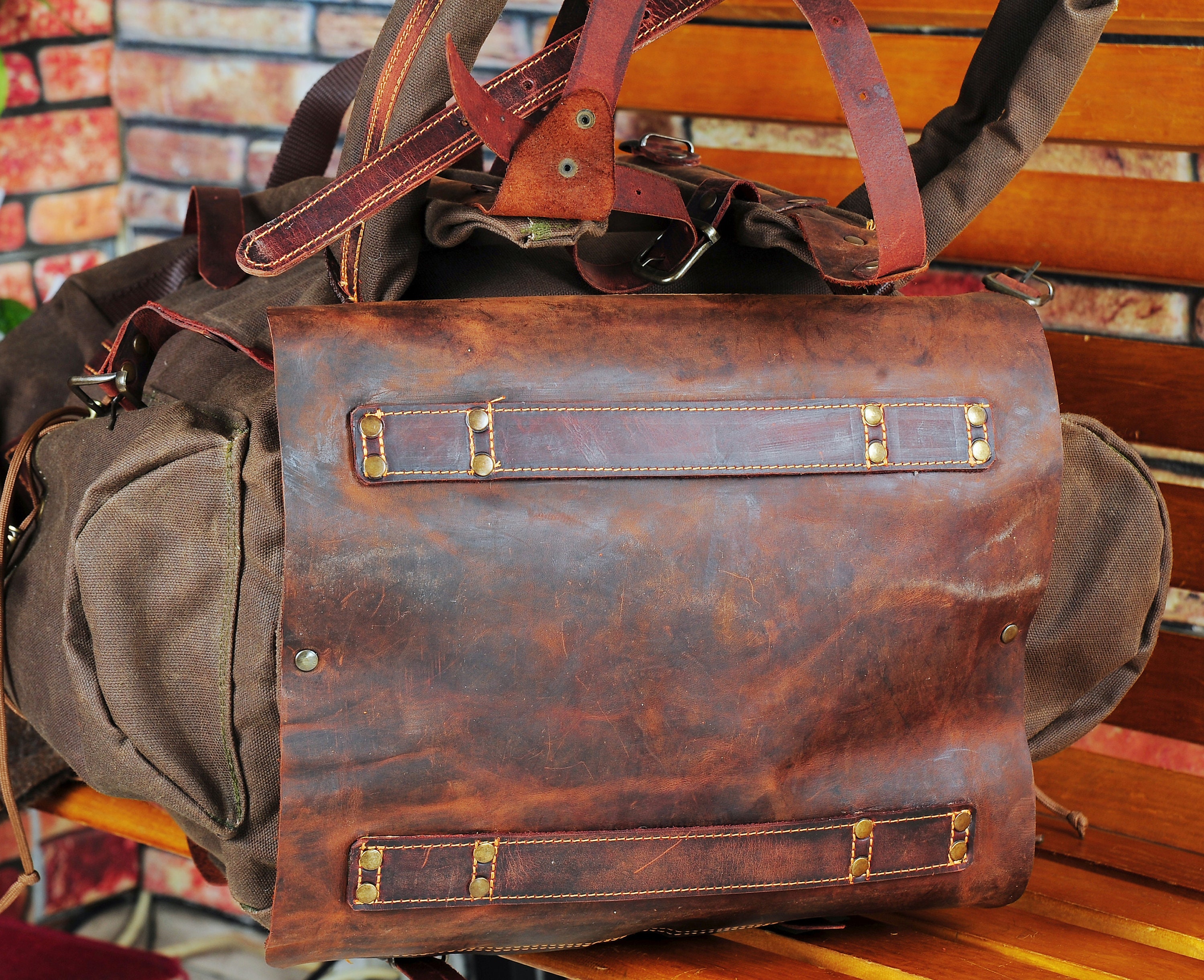 Limited Handmade Waxed Canvas Backpack 50 L Leather Backpack Daily Use Bushcraft, Travel, Camping, Hunting, Fishing, Sports Bag - Etsy Limited Handmade Waxed Canvas Backpack 50 L Leather Backpack Daily Use Bushcraft, Travel, Camping, Hunting, Fishing, Sports Bag - Etsy
