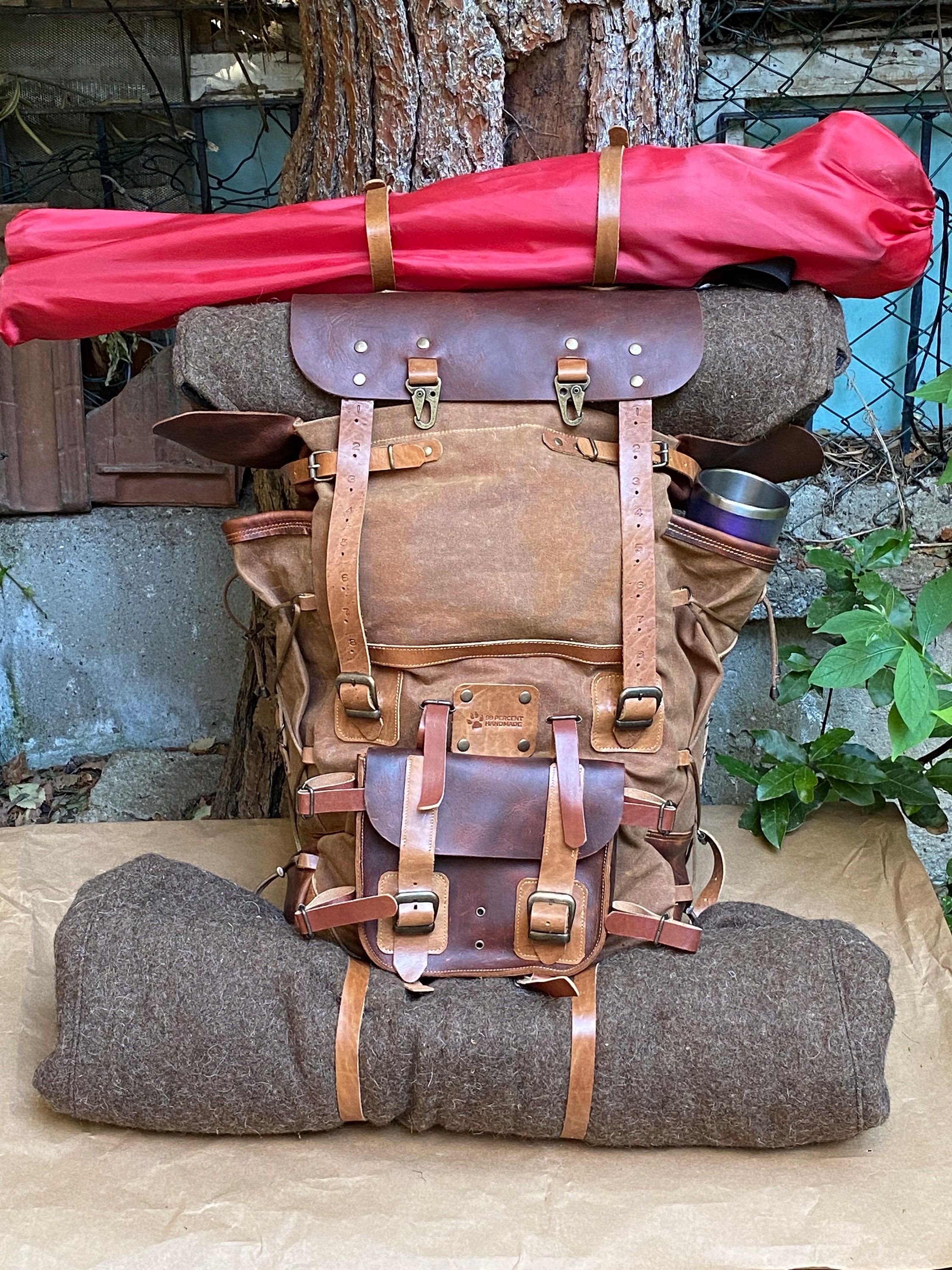 Vintage Leather Backpack | Bag | Waxed Canvas Backpack
