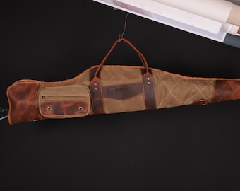 Grün-Braun-Schwarz | Flintenkoffer | Gewachste Leinwand | Jagd | Personalisierung