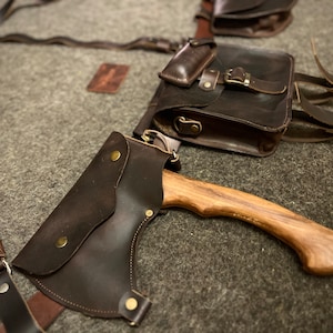 Bushcraft Belt Suspender Kit With Personalization, Load Carrying Bushcraft Belt,  Foraging Bag,  Axe Holder, Belt Bag