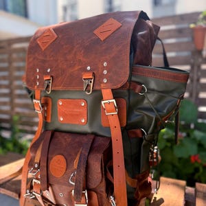 Limited,  Handmade Full Leather Bushcraft - Camping - Hiking Backpack