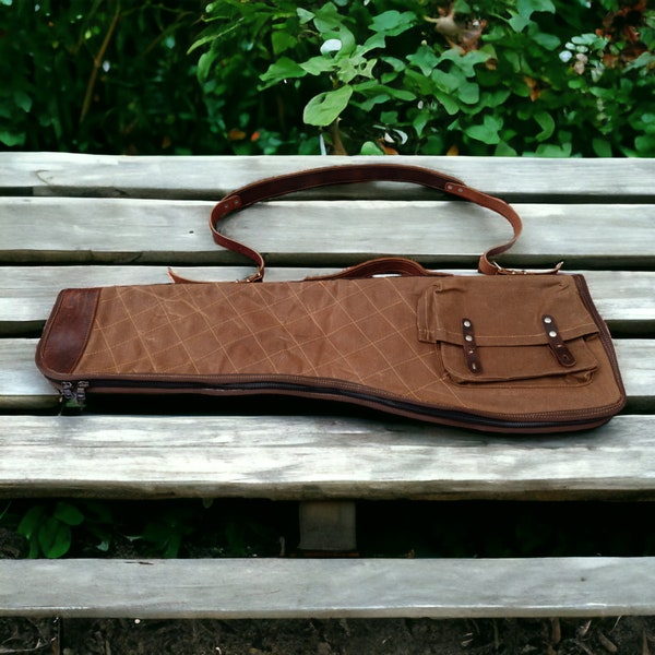 Canvas Leather Shotgun Case Etsy