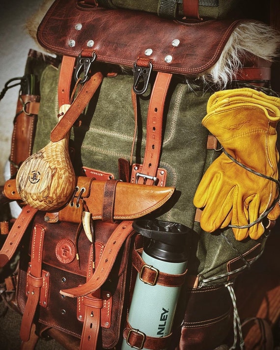 Leather survival backpack new arrivals