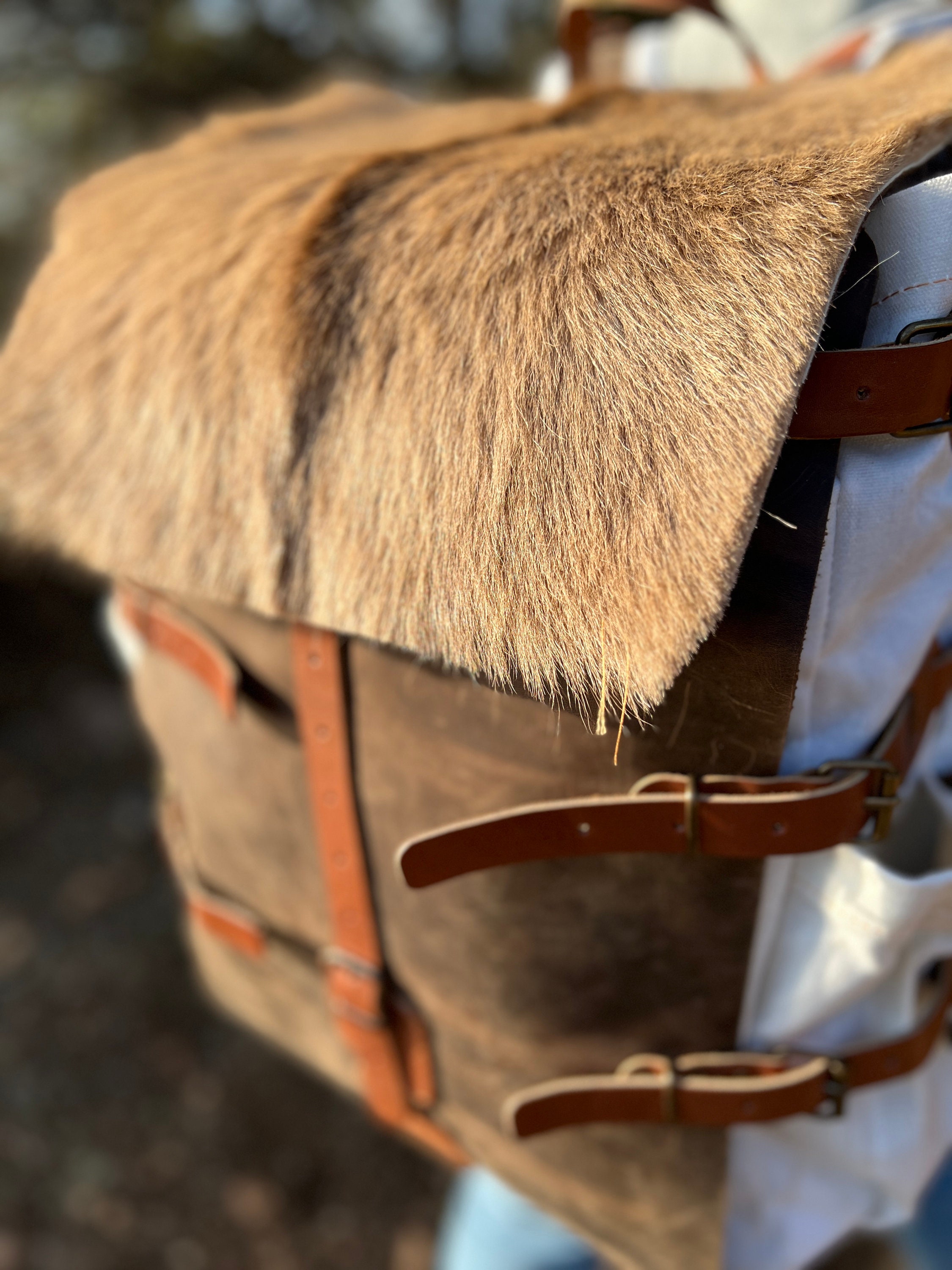 Oversized Military Style Canvas & Leather Duffel Bag - Bearded Pleasures