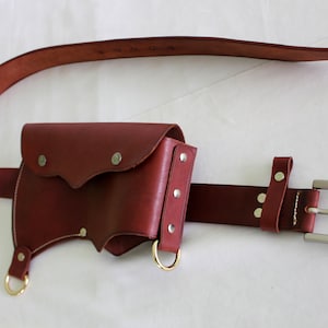 Handmade Bushcraft Leather Utility Belt Set Tool Belt Suspenders Pouch ...