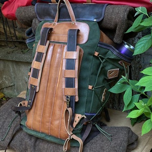 Bestseller 300 USD Discount | Ready for Bushcraft, Survival, Outdoor | Handmade Leather and Waxed Backpack  | Travel Bag, Bushcraft Bag