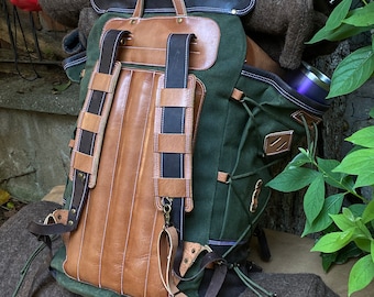 Bestseller 300 USD Discount | Ready for Bushcraft, Survival, Outdoor | Handmade Leather and Waxed Backpack  | Travel Bag, Bushcraft Bag