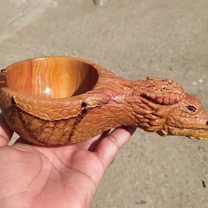 Dragon Kuksa, Bushcraft Handmade Kuksa, Wooden Mug Lion Claw model, Scandinavian Nordic Tea Cup,Light Brown Camping Travel Cup, image 5