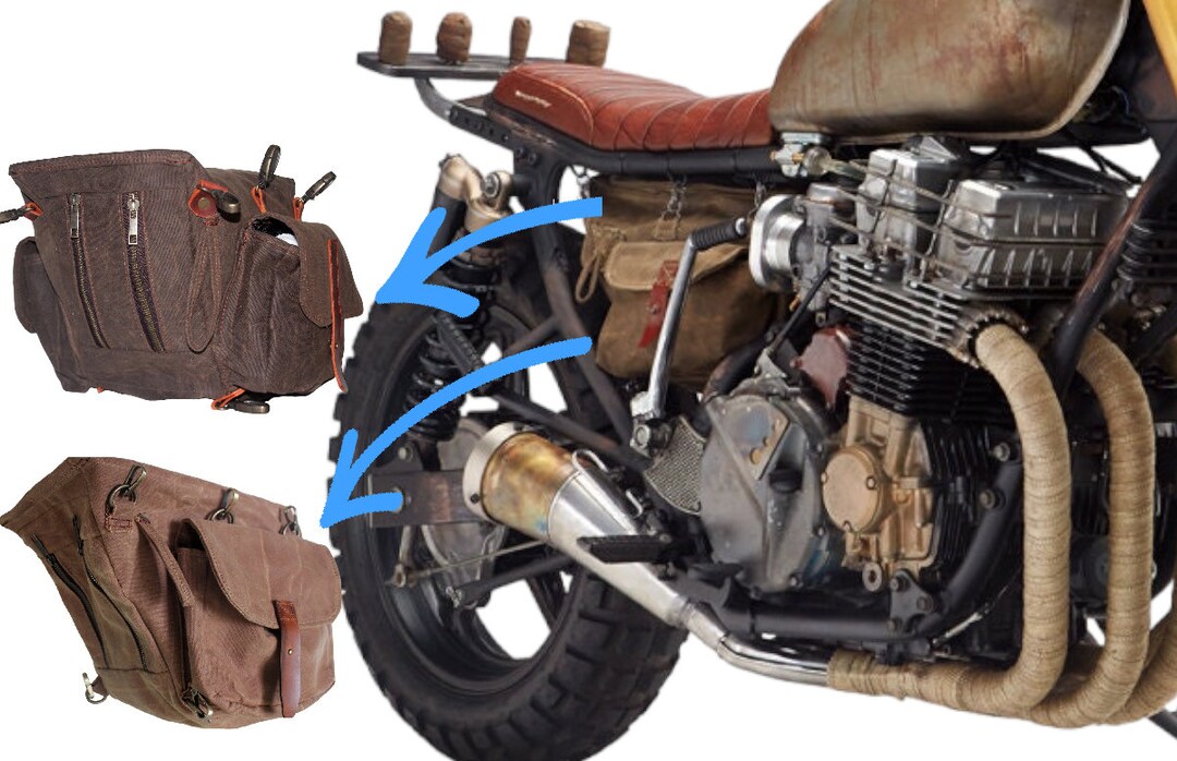 Personalized Motorcycle Bag in Waxed Canvas Waterproof, Custom