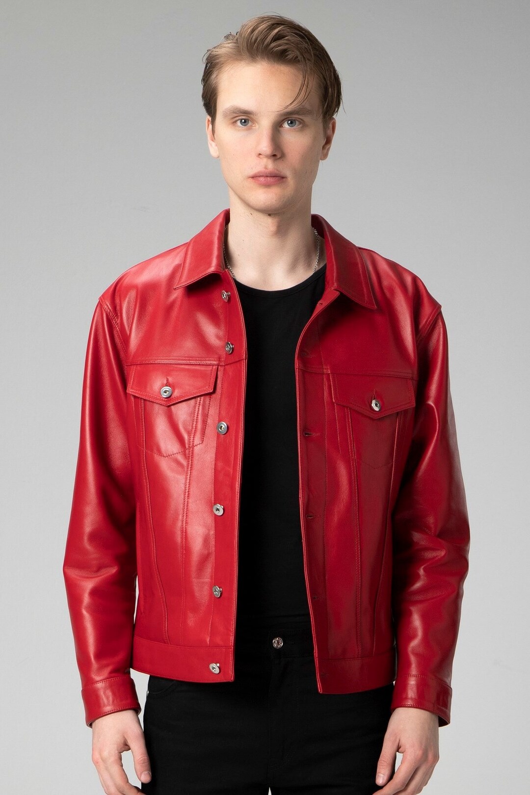 Leather Jacket Tailored to Your Size Brown Red Yellow Black Sheepskin