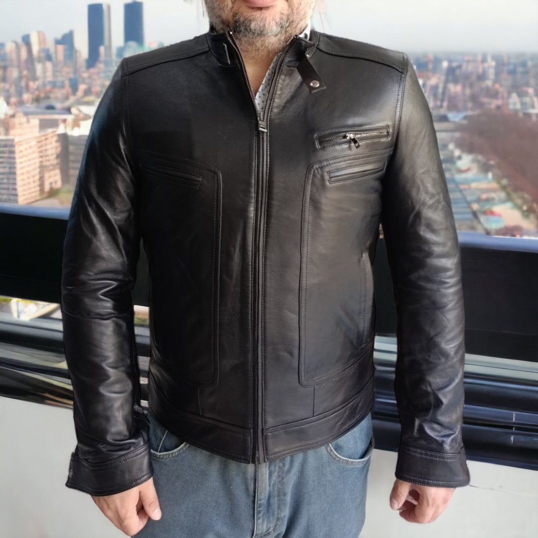 Bespoke Leather Jacket Black Leather Jacket Handmade Jacket Tailored to Your Size Made an Order