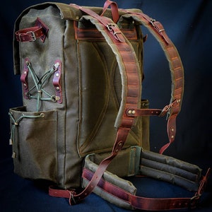 Bestseller Handmade Leather and Waxed Canvas Backpack