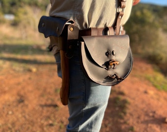 Bushcraft Leather Utility Belt Set, Tool Belt, Hunting Belt –  99percenthandmade