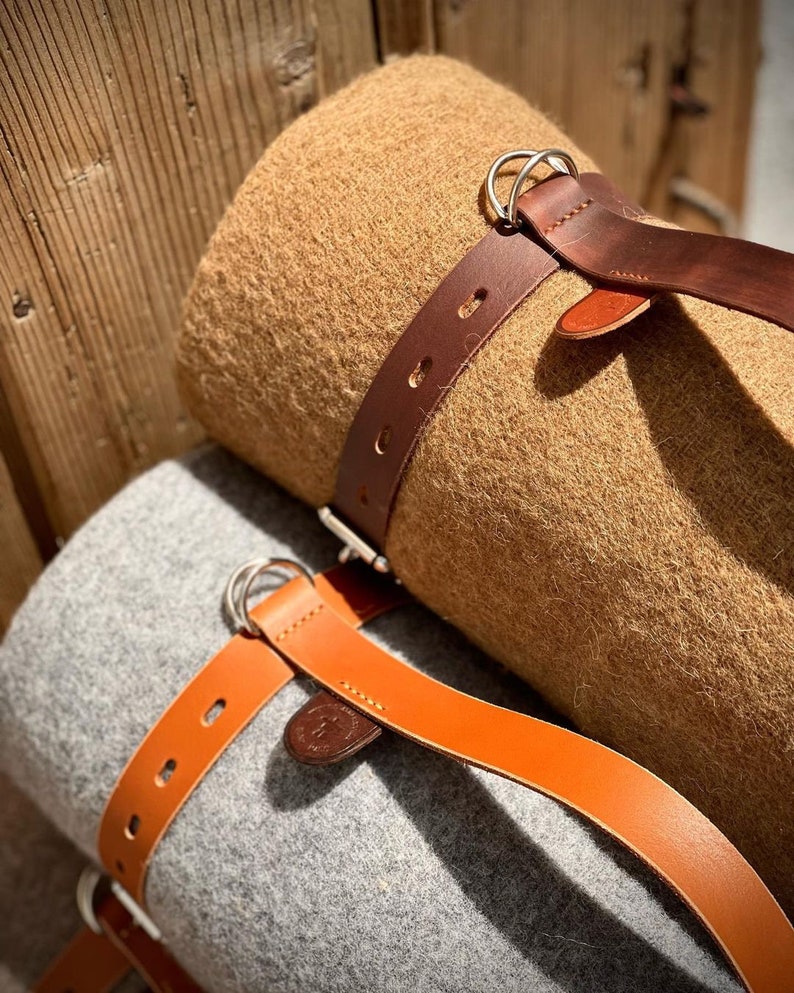 Bushcraft Wool Blanket Sleeping Bag Handmade Leather Strap Etsy