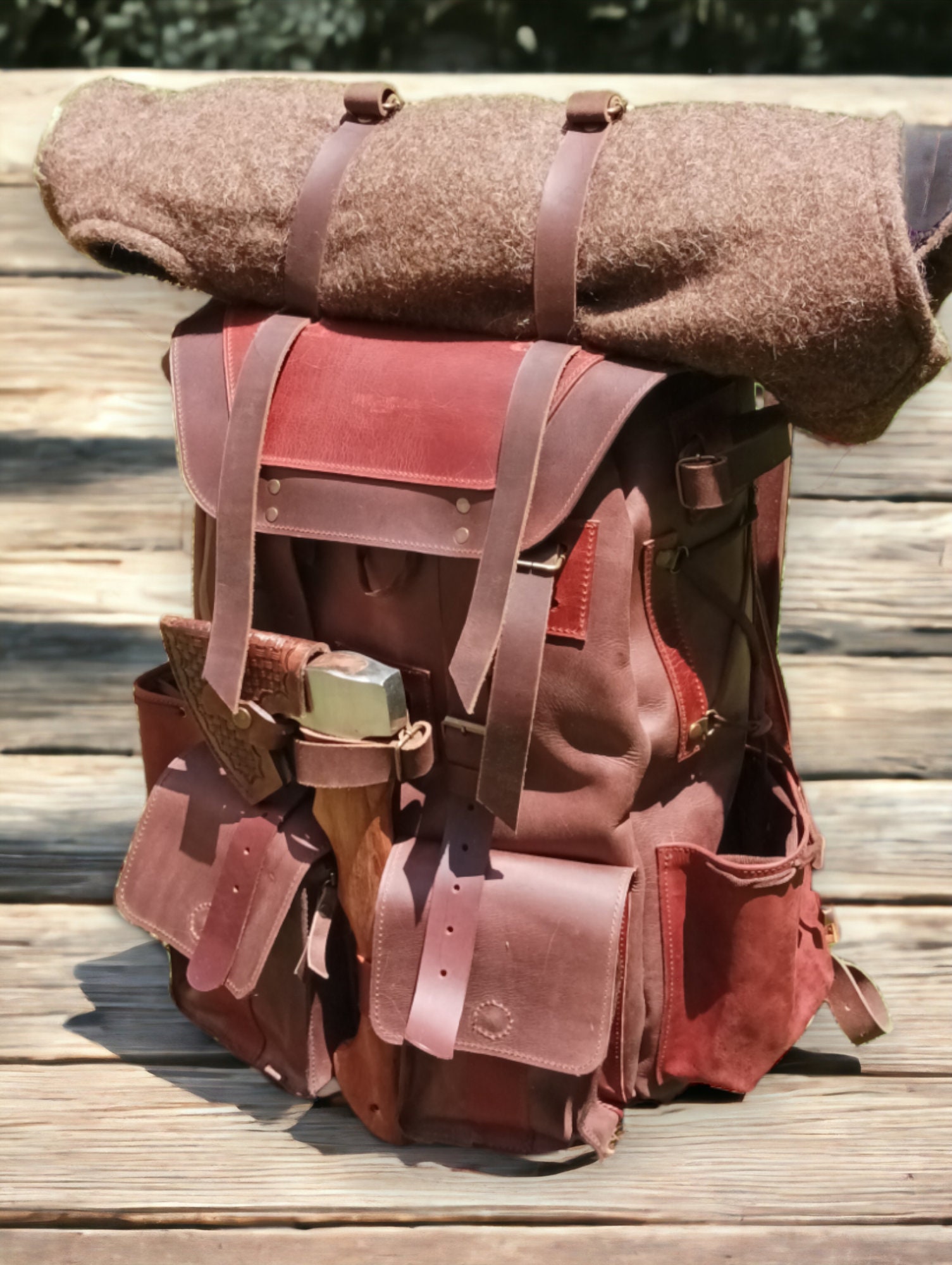 Handmade | Leather | 50 L | Leather Backpack | Daily Use | 2 Laptop  Compartment | Bushcraft, Travel, Camping, Hunting, Fishing, Sports Bag -  Etsy
