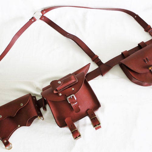 Handmade Bushcraft Leather Utility Belt Set | Tool Belt  display picture 1