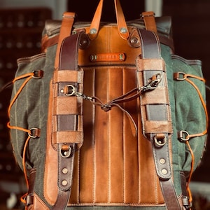 Handmade Backpack | Custom  Backpack | Rucksack Backpack | Leather-Canvas Backpack | Travel Backpack | Personalization