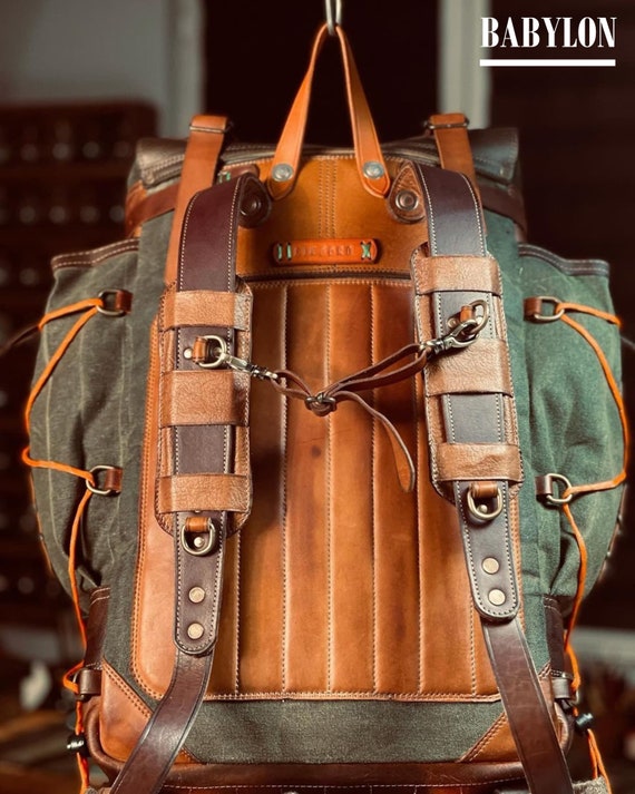 Outdoor Bag Outdoor Backpack Outdoor Gears Rucksack Leather-canvas
