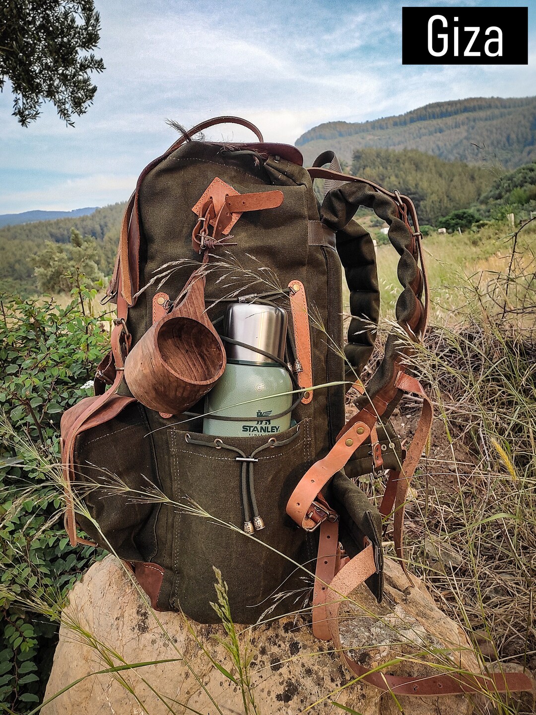 Extra Large Bushcraft Backpack With 80L to 30L Size Options, Handmade