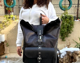 Limited | Handmade Leather Rolltop Backpack | Laptop Backpack | Travel Backpack  | Daypack