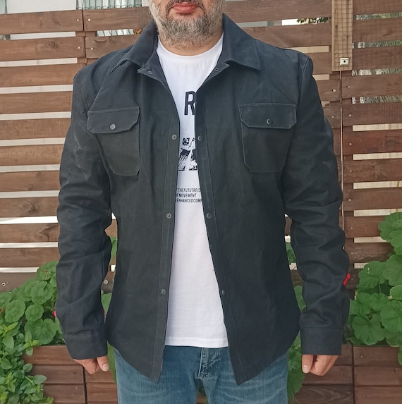 Black waxed canvas jacket sale