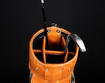 Limited | Tan Color | Handmade Leather Golf Bag | Tailor Made | Leather Golf Stand Bag | Leather Golf Bags | Personalization