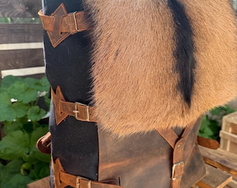New 2025 Bestseller | Hiking Backpack | Leather - Waxed Canvas with Goat Fur | Best hiking backpack | 30,40,50 Litres