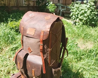 80L - 70L - 60L - 50L | Backpack |Black, Brown, Green | Camping Backpack | Bushcraft Backpack | Travel Backpack  Outdoor Backpack