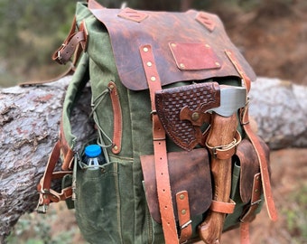 50L | White-Black-Brown-Green | Backpack | Custom Backpack | Personalize Backpack | Travel, Camping, Hunting, Sports bag