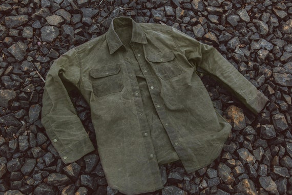 Green canvas shop jacket mens