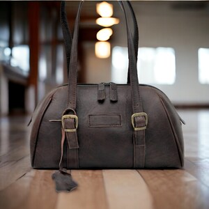 4 Color l Marrón l Bolso de mano moderno de cuero genuino hecho a mano l Bolso elegante, Uso diario