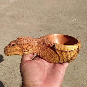 Dragon Kuksa, Bushcraft Handmade Kuksa, Wooden Mug Lion Claw model, Scandinavian Nordic Tea Cup,Light Brown Camping Travel Cup, image 3