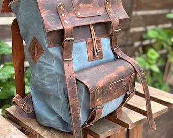 Limited Daypack, Brown,Tan,Black, Blue Color, 15L - 25L options. Laptop pocket premimum leather, Citypack, Daily use