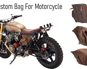 Custom Motorcycle Bag, Personalized Motorcycle Bag in Waxed Canvas Waterproof, We can makae custom bag for your Motorcycle