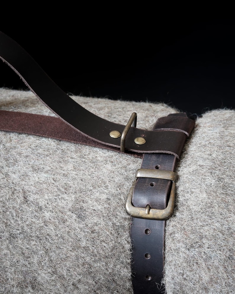 Bushcraft Wool Blanket Sleeping Bag Handmade Leather Strap Etsy