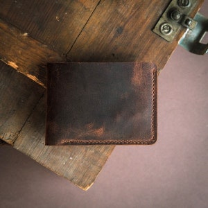 Handmade Wallet Without Coin Pocket 3 Colour Option Tobacco, Brown Personalized Wallet | Gift For Him | You can Engrave inside outside