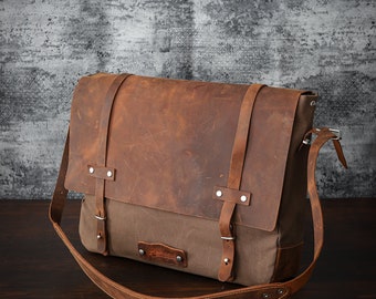 Handmade Messenger bag, Laptop Bag, Briefcase Bag - Made to Order- Enter the dimensions you want,  let's do it