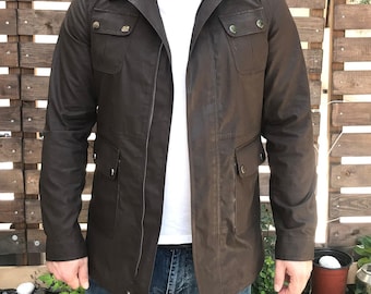Summer Jacket | Slightly Waxed Canvas Unlined Jacket | Tailored to Your Size | Green | You will look fitter than you are  | Gifts For Men