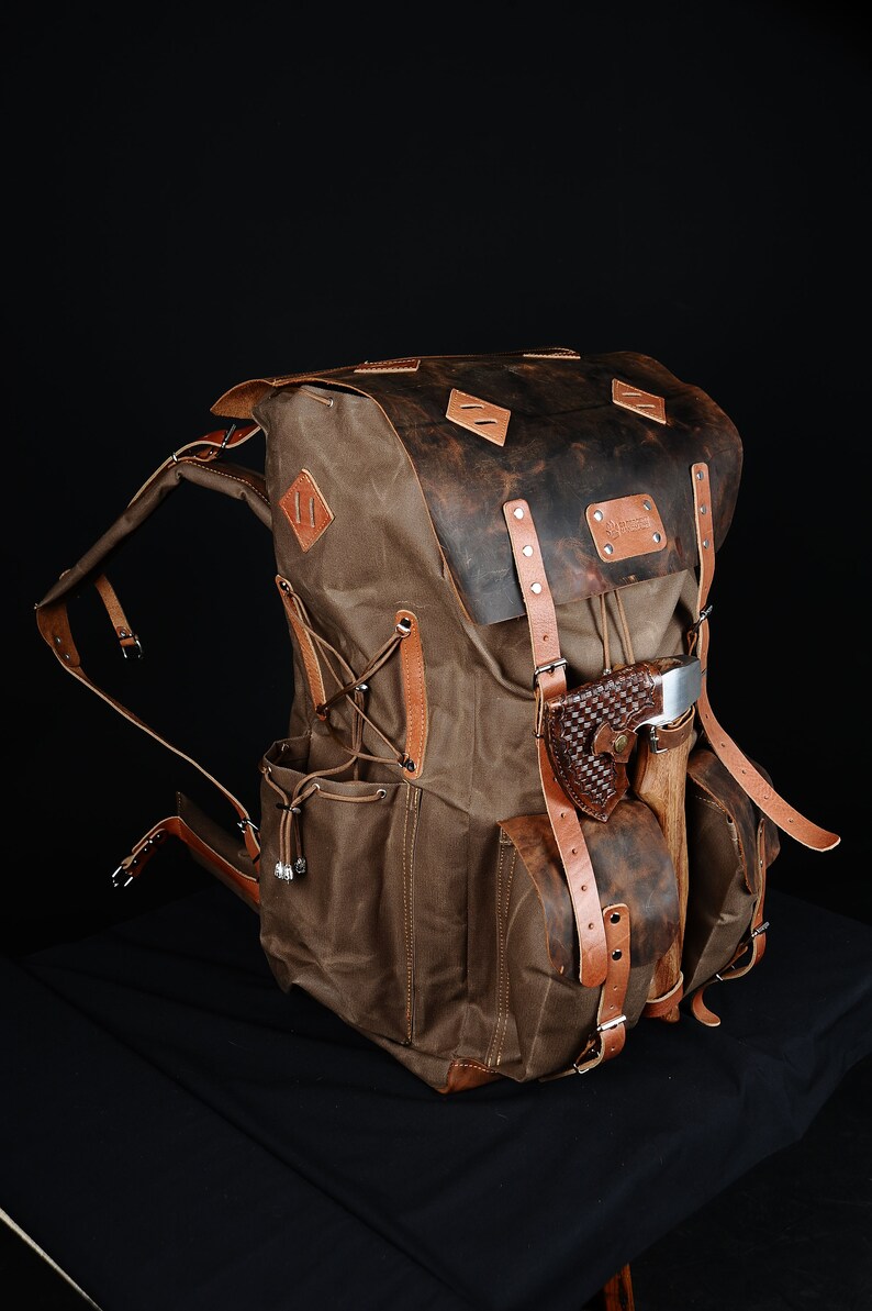 Limited | Bushcraft Backpack | Camping Backpack | Waxed Canvas With ...