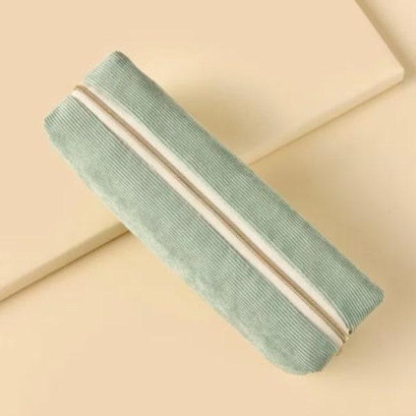 Corduroy pencil case in pastel colours / letterbox gifts / stationery / birthday / school / office / make-up case / pouch / back to school