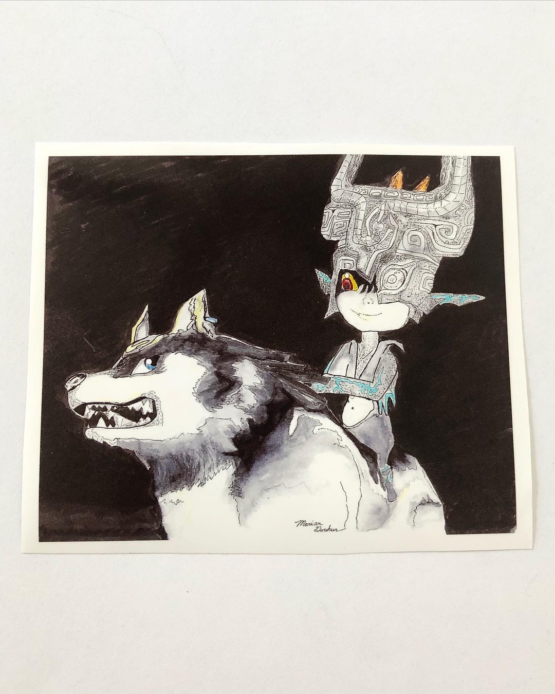 Vinyl Midna & Wolf Link Sticker-handmade Glossy Artwork|gamer Sticker ...