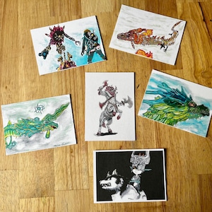 ACEO prints of original Zelda Watercolor Paintings, oot, botw, totk, twilight Princess