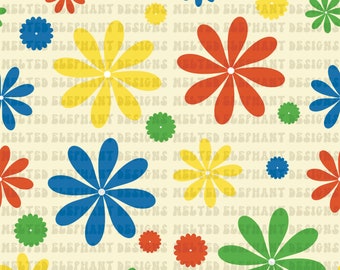 Flower Autism Awareness Seamless File, Autism Repeating Pattern, Floral Clothing Design, Digital Background, Fabric Sublimation