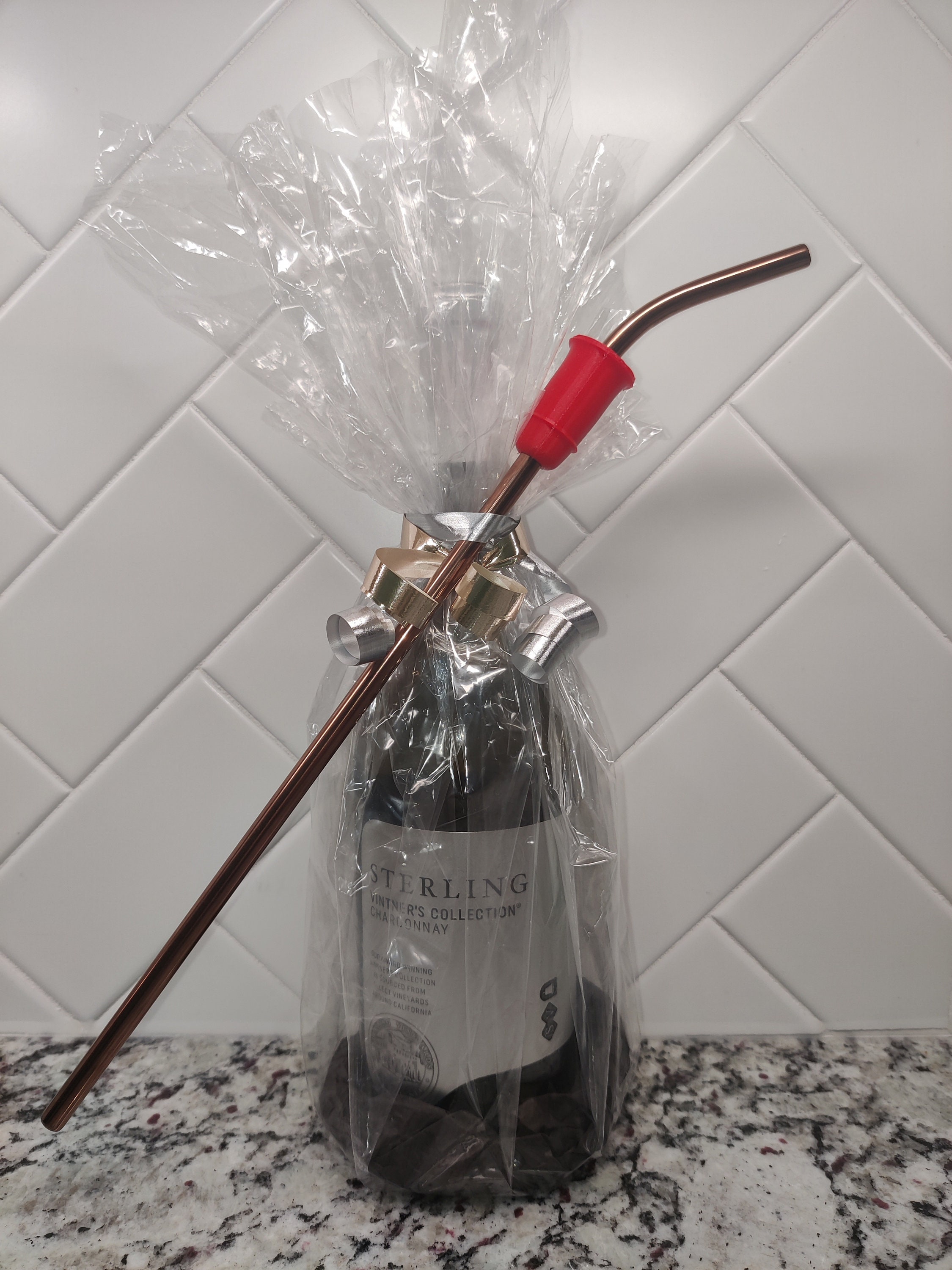 Wine Bottle Straw Etsy