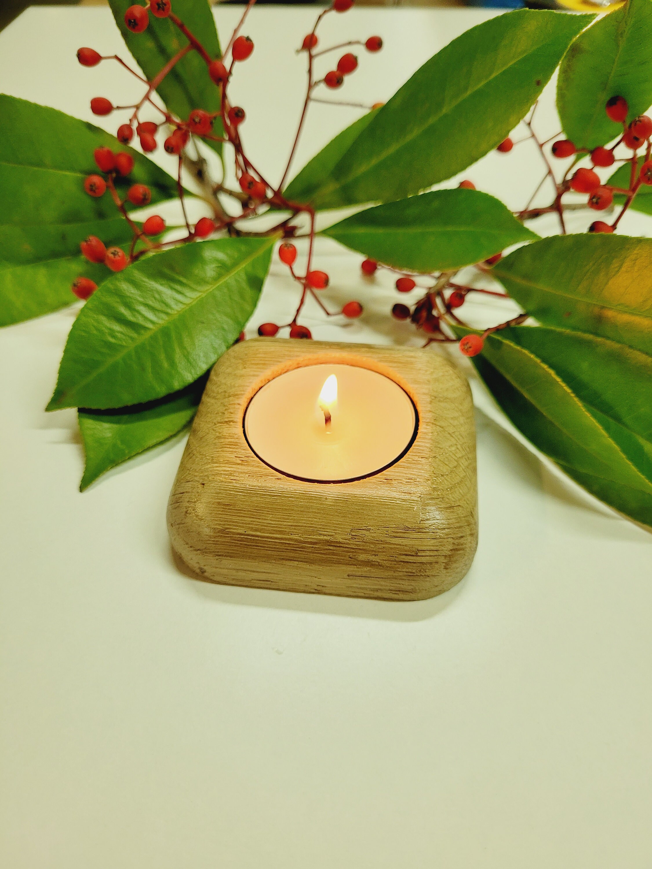 Bougeoir en Bois Carré