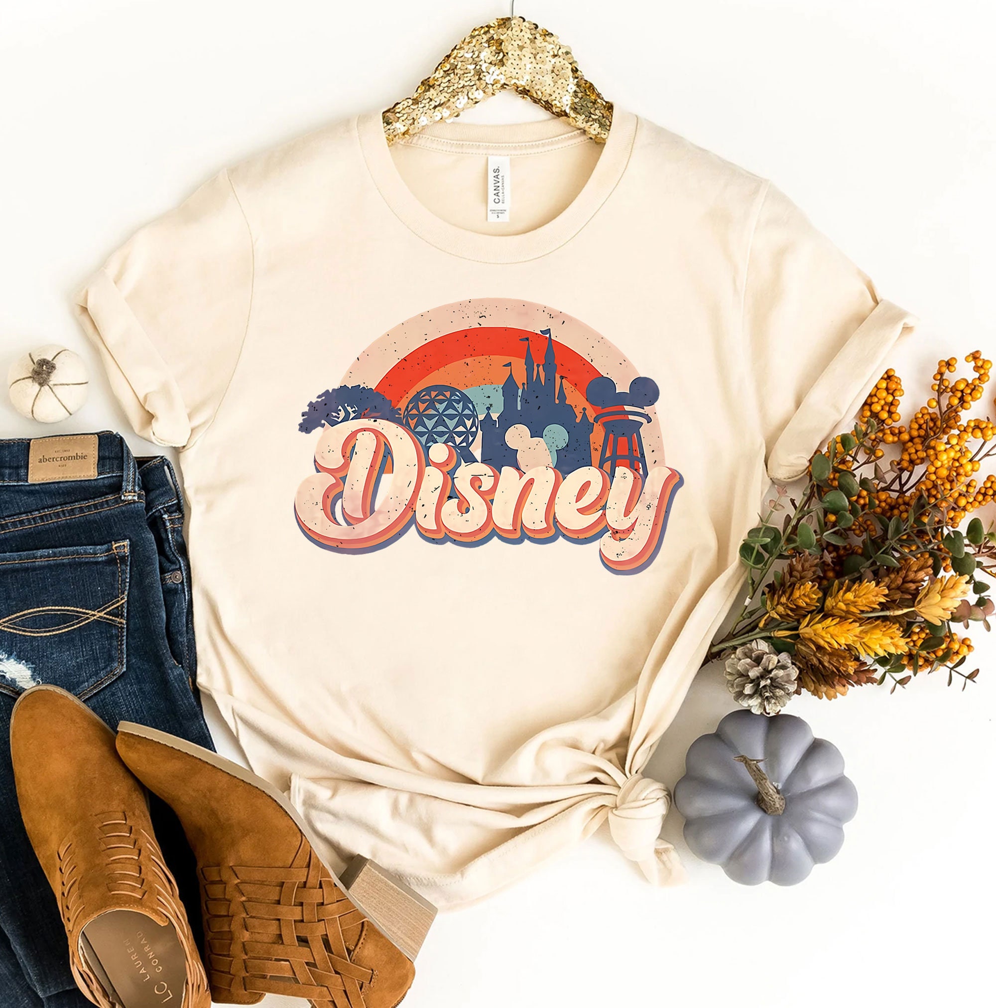 Discover Walt Disney World Vintage Rainbow shirt, Restro Disney Vintage T-shirt