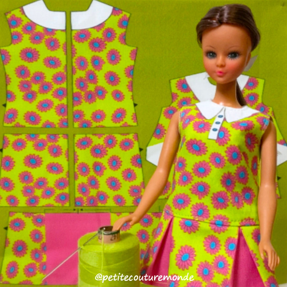 Mod Barbie Cut N Sew Dress DIY Doll Dress Sewing Panel Integrity Doll